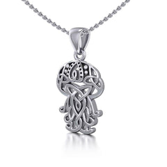 Celtic Inspired Box Jellyfish Silver Pendant TPD5208 - Pendant
