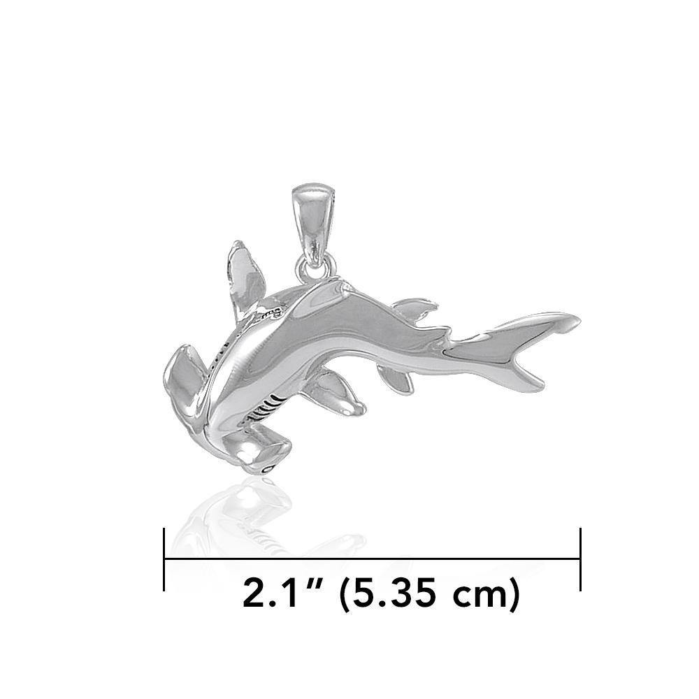 Swimming Hammerhead Shark Silver Pendant TPD5222 - Pendant