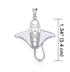 Silver Manta Ray with Infinity Symbol Pendant TPD5230 - Pendant