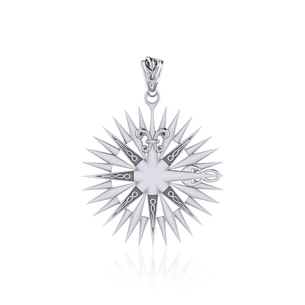 Wonderful Celtic Compass Rose Silver Pendant TPD5236 - Pendant