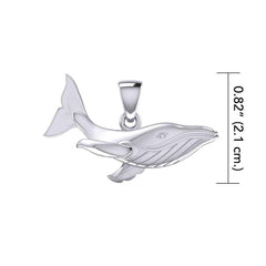 Swimming Blue Whale Sterling Silver Pendant TPD5405 - Pendant