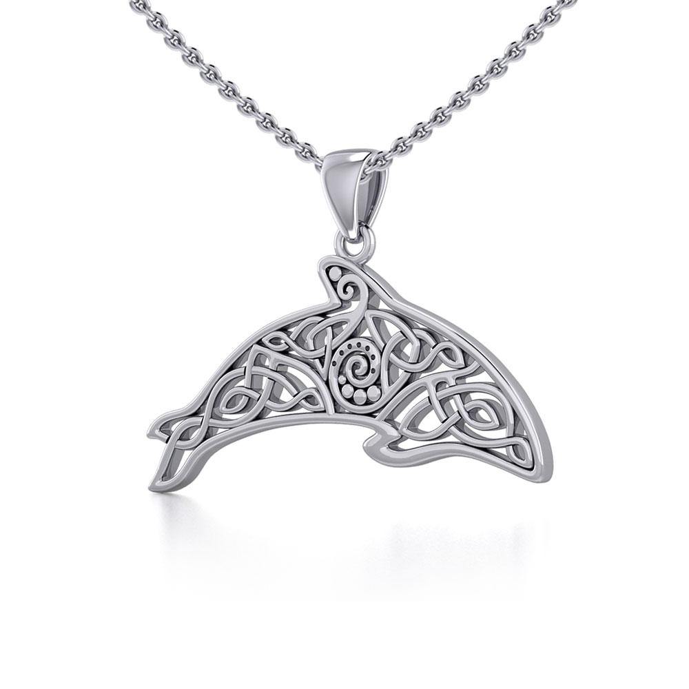 Celtic Filigree Dolphin Silver Pendant TPD5699 - Pendant