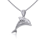 Celtic Jumping Dolphin Silver Pendant TPD5702 - Pendant