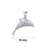 Celtic Jumping Dolphin Silver Pendant TPD5702 - Pendant