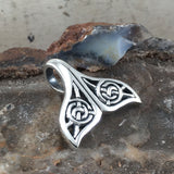 Celtic Spiral Whale Tail Silver Pendant TPD5704