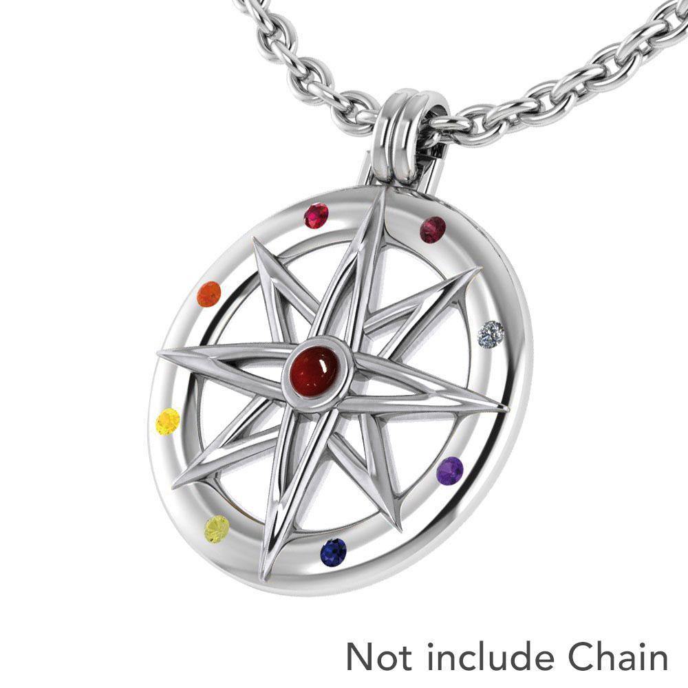 Wander through my compass ~ Sterling Silver Pendant Jewelry and gemstone TPD683 - Pendant