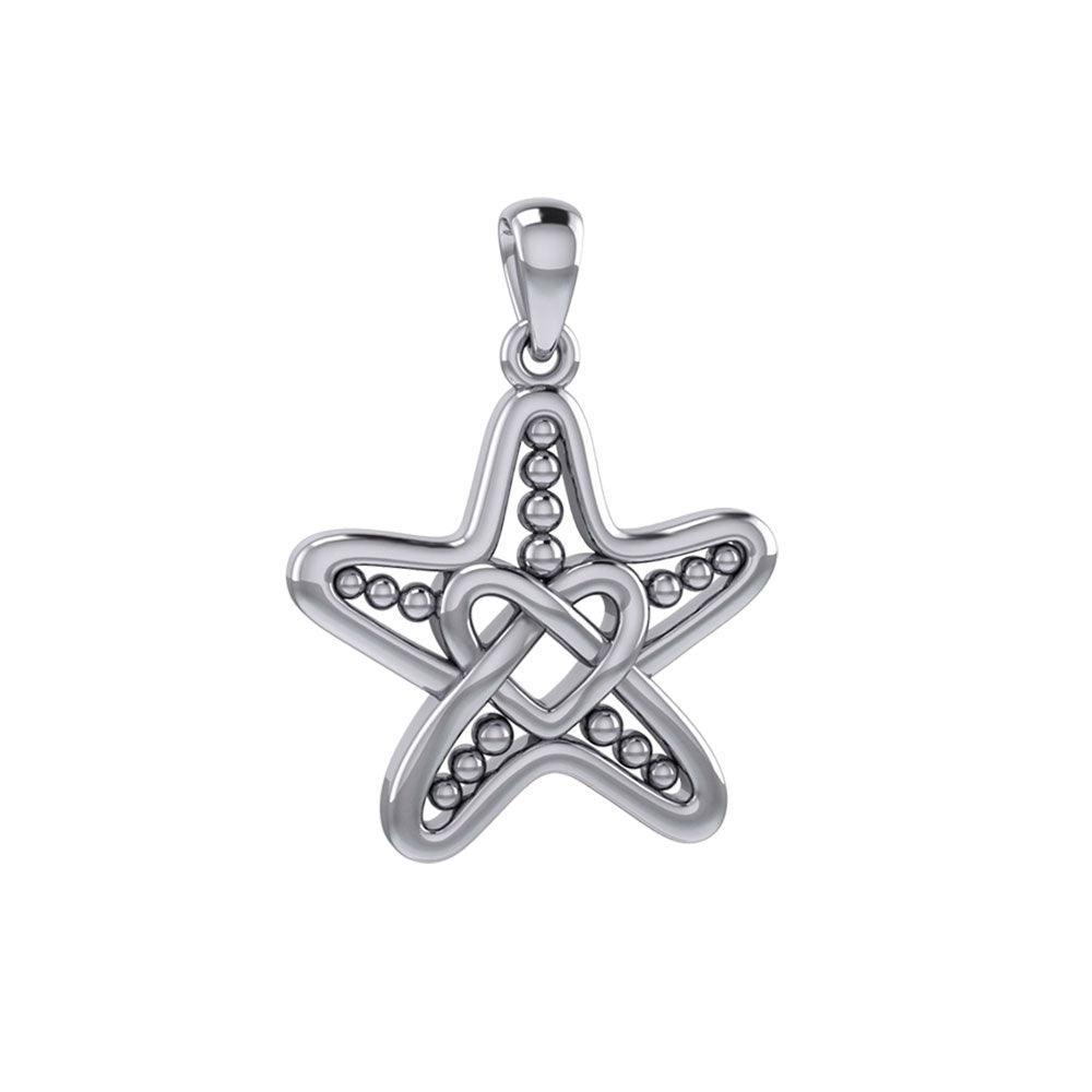 Starfish with Celtic Heart Silver Pendant TPD7003 - DiveSilver Jewelry