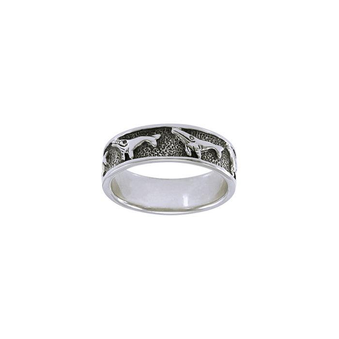 Humpback Whale Pod Sterling Silver Ring TR074 - Rings