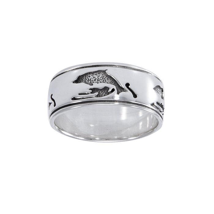 Dolphins Sterling Silver Ring TR1071 - Rings