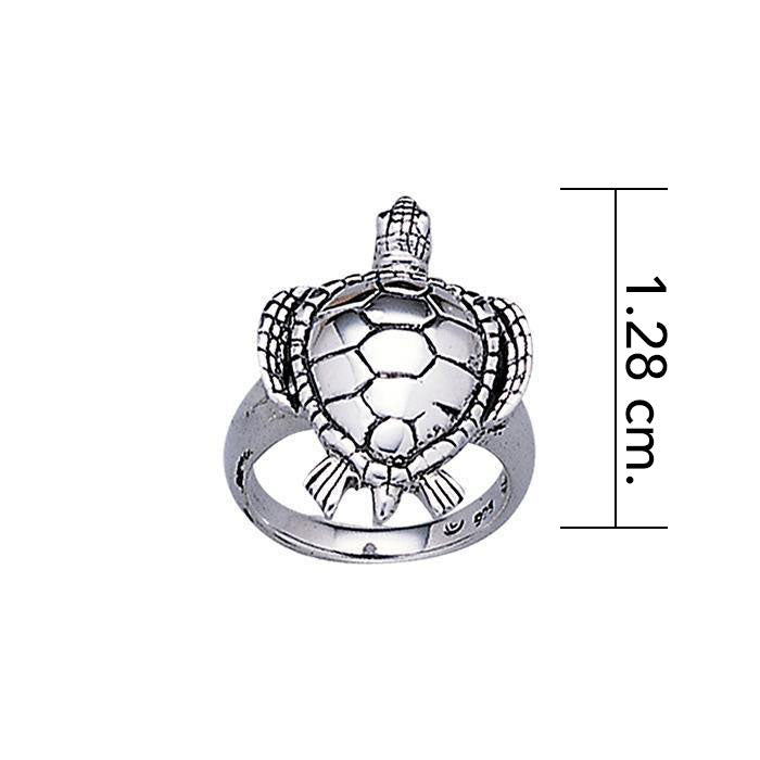 Loggerhead Turtle Sterling Silver Ring TR1524
