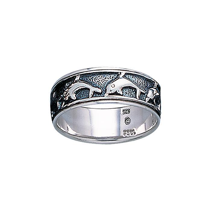 Dolphins Sterling Silver Ring TR1680 - Rings