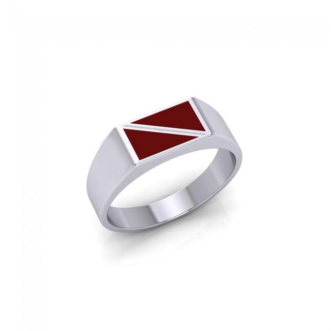 Dive Flag Sterling Silver Ring with Enamel TR1794 - Rings