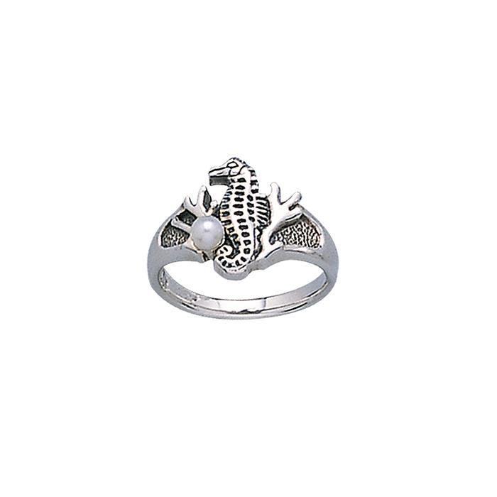 Seahorse Sterling Silver Ring TR3309 - Rings