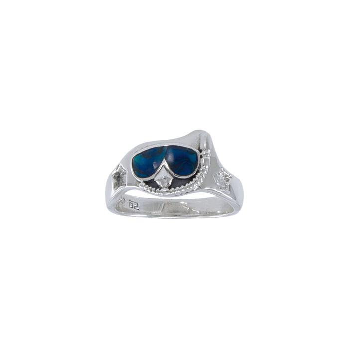 Dive Mask Sterling Silver Ring TR3314 - Rings