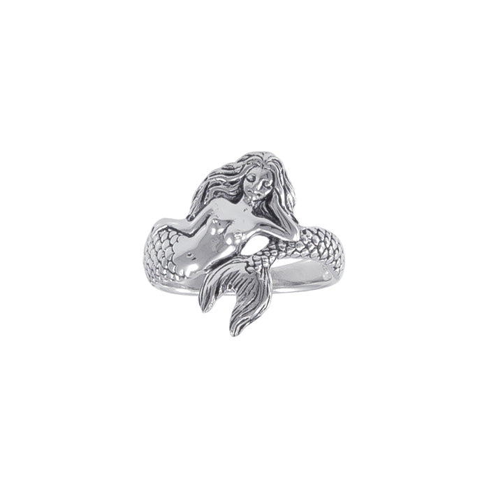 White Mermaid Sterling Silver Ring TR3356 - Rings