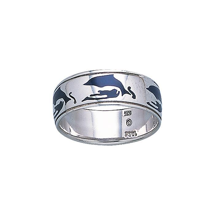 Dolphins Sterling Silver Ring TR3456 - Rings