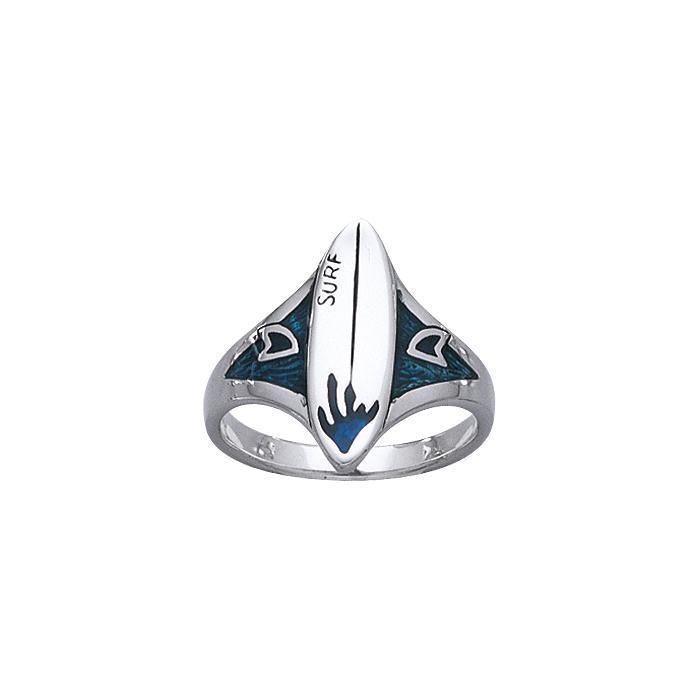 Surfboard Sterling Silver Ring TR3645 - Rings