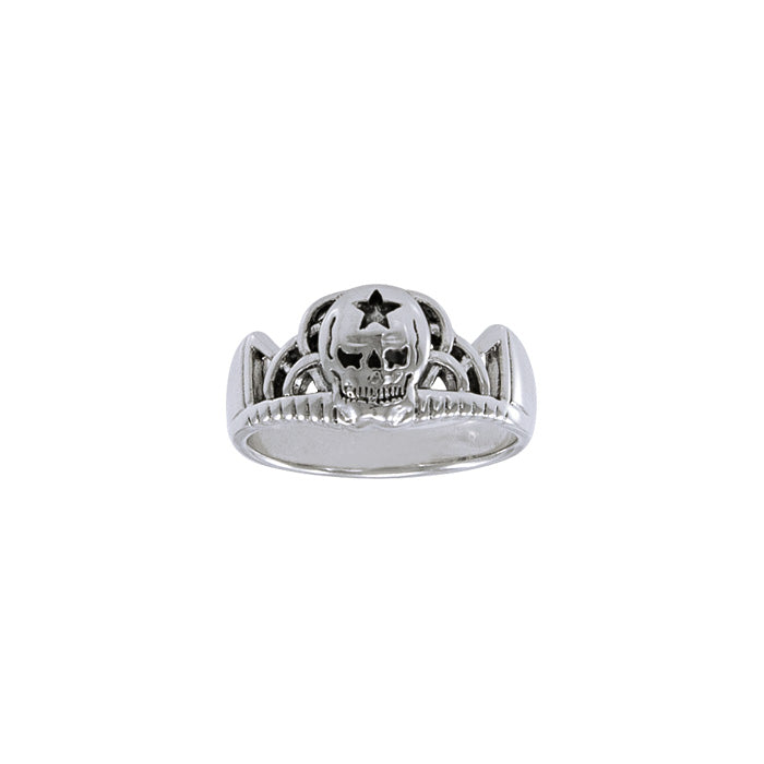 The Swallow Skull T Sterling Silver Ring TR3666 - Rings