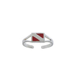 Dive Flag Sterling Silver Toe Ring TR3714 - Toe Rings