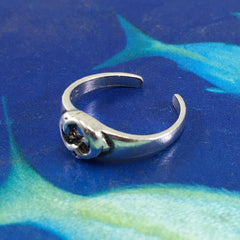 Kissing Dolphins Sterling Silver Toe Ring TR3717