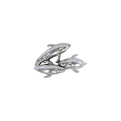Triple Dolphin Sterling Silver Ring TR517 - Rings