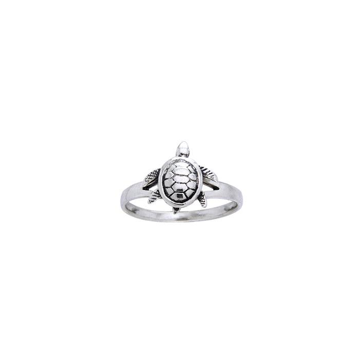 Moveable Turtle Sterling Silver Ring TR524 - Rings
