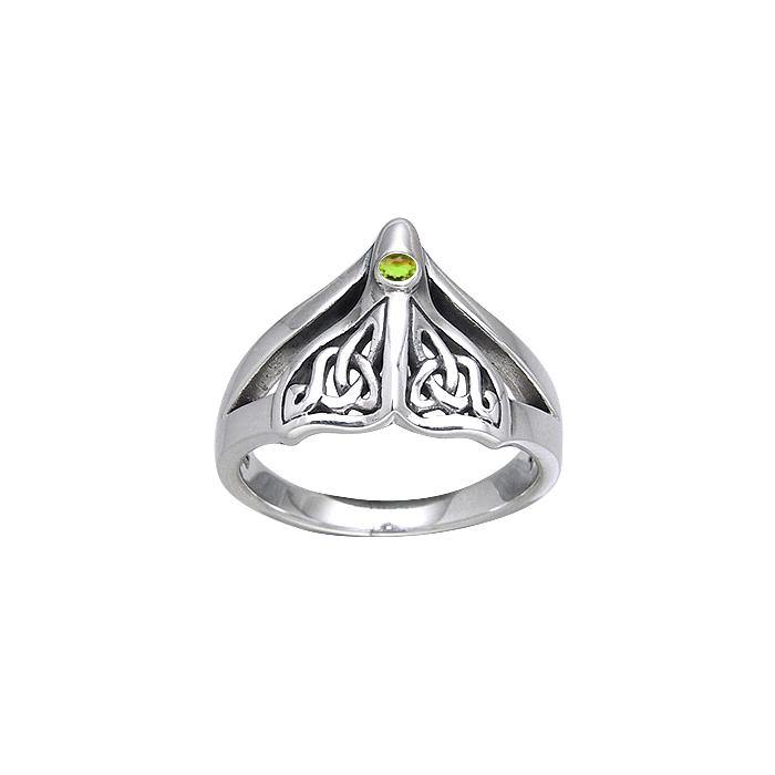 Celtic Accent Whale TailSterling Silver Ring TRI040 - Rings