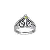 Celtic Accent Whale TailSterling Silver Ring TRI040 - Rings