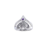 Celtic Accent Whale TailSterling Silver Ring TRI040 - Rings
