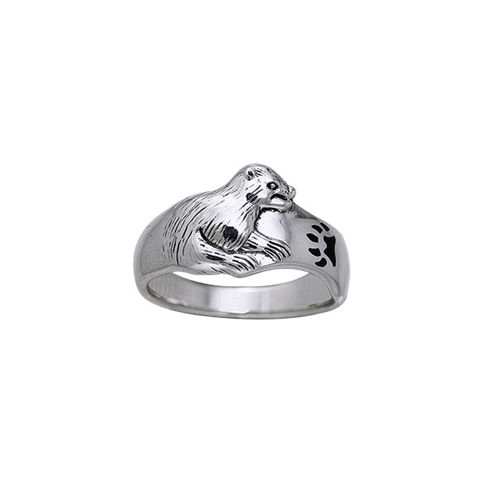 Sea Otter Sterling Silver Ring TRI106 - Rings