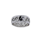 Ying Yang Surfers Sterling Silver Ring TRI1226 - Rings
