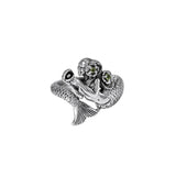 Mermaid Wrap Around Silver Ring with Gemstone TRI1710 - Rings