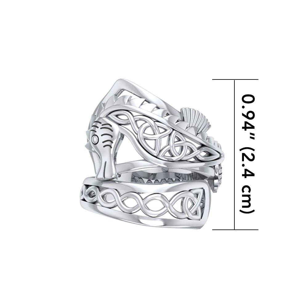 Celtic Knots Silver Seahorse Spoon Ring TRI1737 - Rings