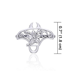 A worthwhile quest Silver Manta Ray Filigree Ring TRI1790 - ring
