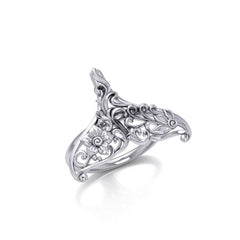 The graceful tale Silver Whale Tail Filigree Ring TRI1793 - ring