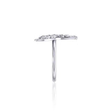The graceful tale Silver Whale Tail Filigree Ring TRI1793 - ring