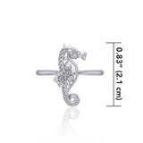 A touch of whimsical sea vibe Silver Seahorse Filigree Ring TRI1794 - ring