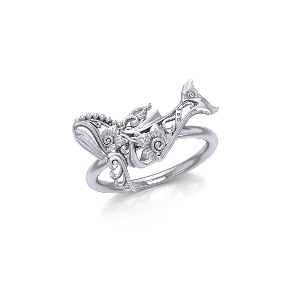A gift of solitudeSilver Humpback Whale Filigree Ring TRI1795 - ring