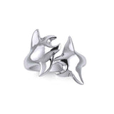 Double Manta Ray Silver Ring TRI1832 - Ring