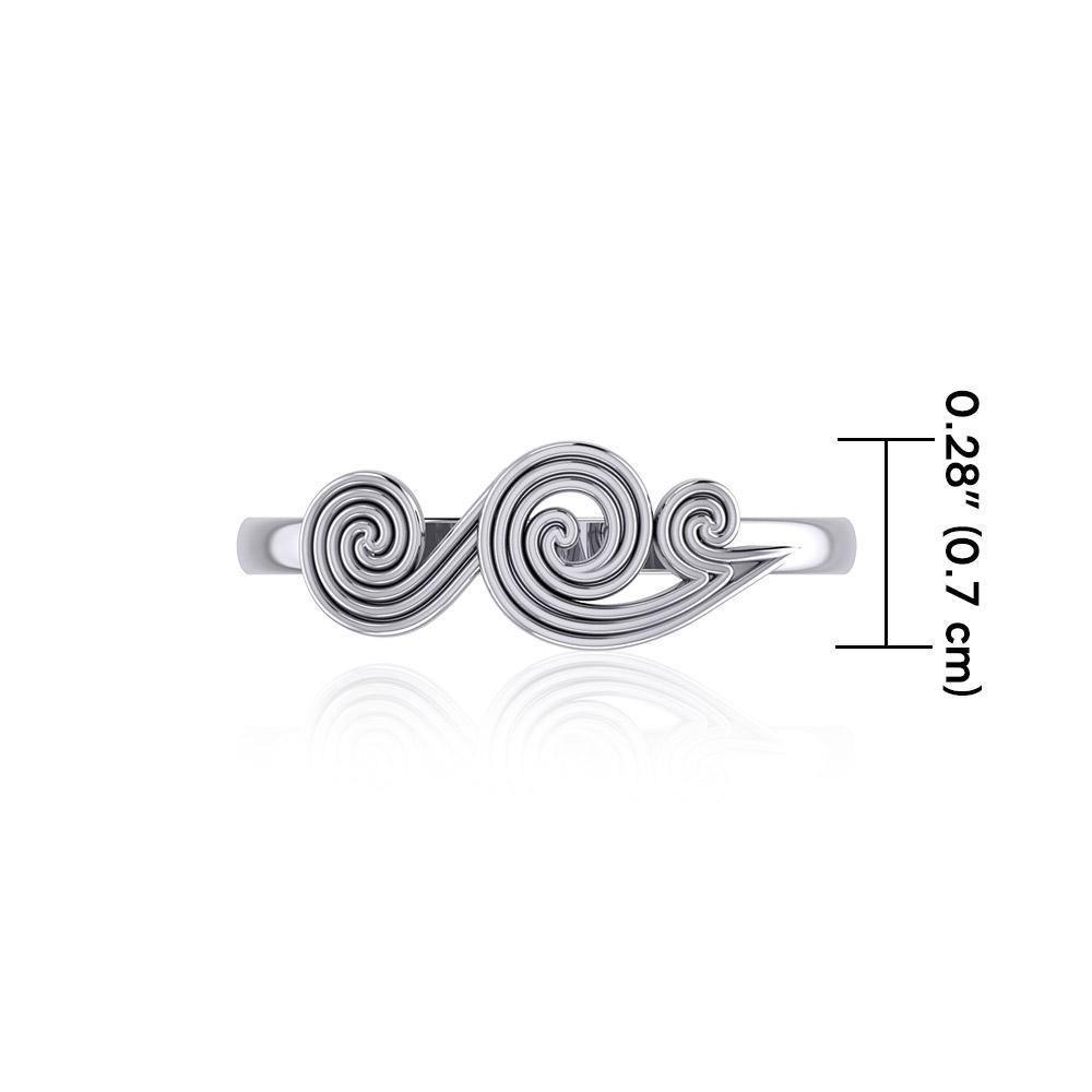 Spiral Wave Silver Ring TRI1872 - Ring