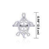 Turtle with Flower of Life Shell Silver Ring TRI1894 - Ring