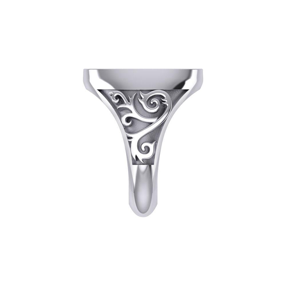 Compass Silver Signet Men Ring TRI1964 - Ring