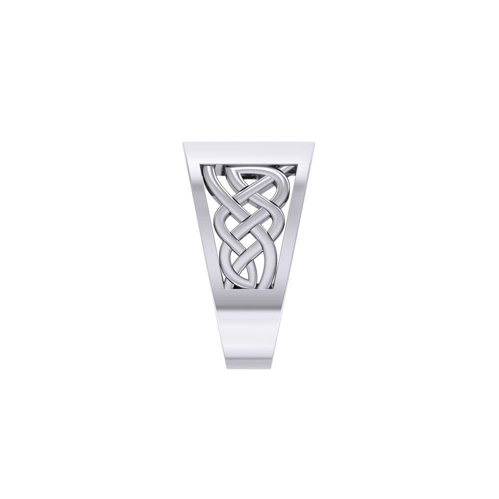 The Flag with Celtic Silver Signet Men Ring TRI1981 - Ring