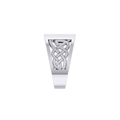 The Flag with Celtic Silver Signet Men Ring TRI1981 - Ring