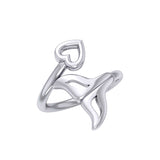 Whale Tail with Heart Wrap Ring TRI2342