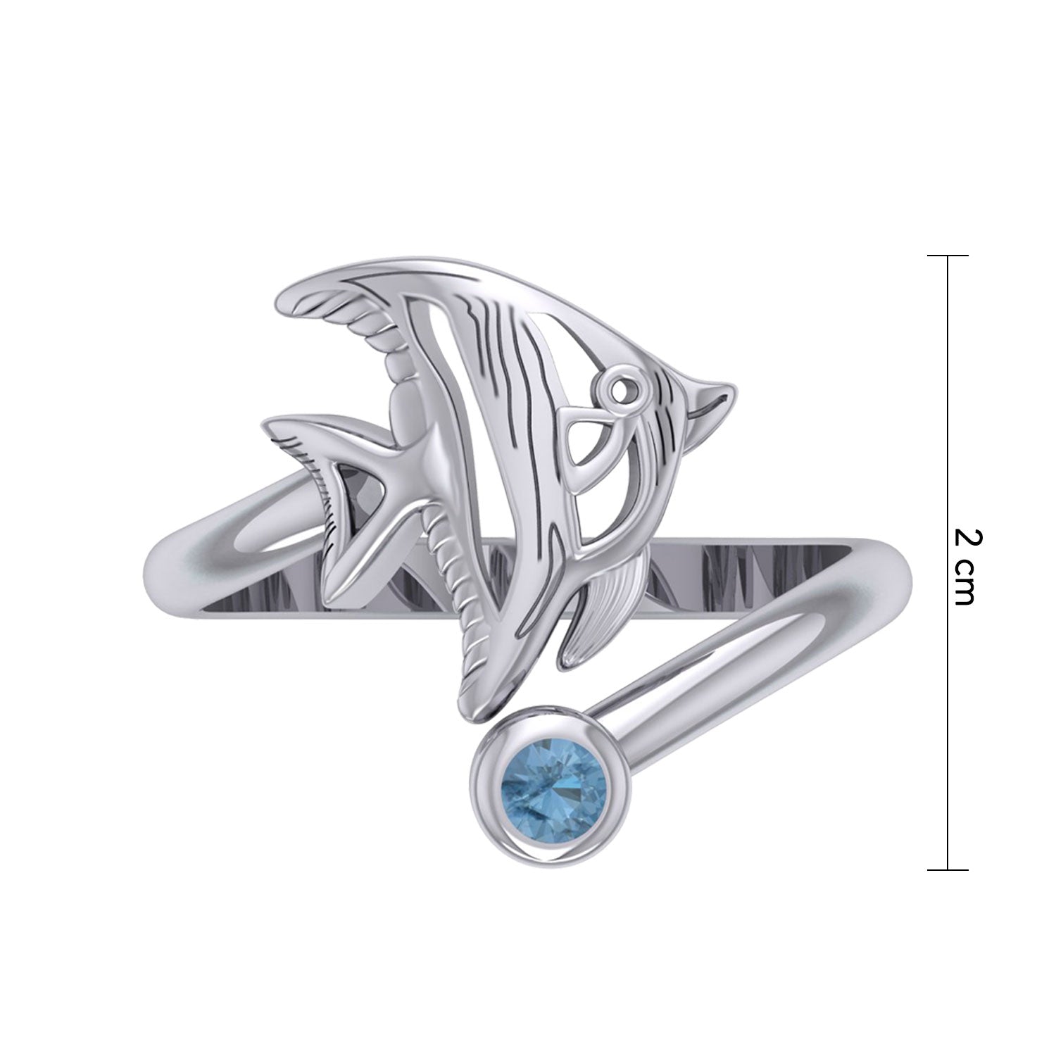 Angel Fish Sterling Silver with Gemstone TRI2345