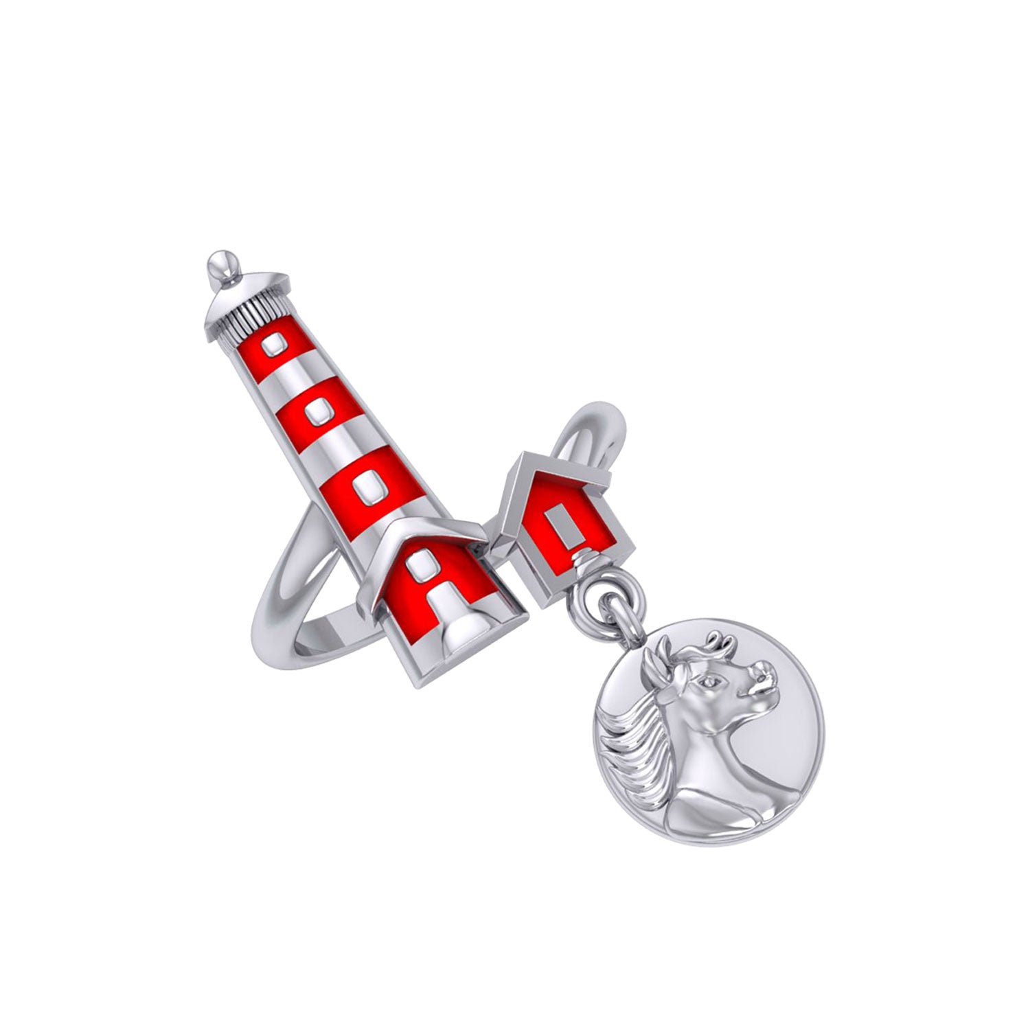 Lighthouse Sterling Silver with The Wild Horse TRI2346