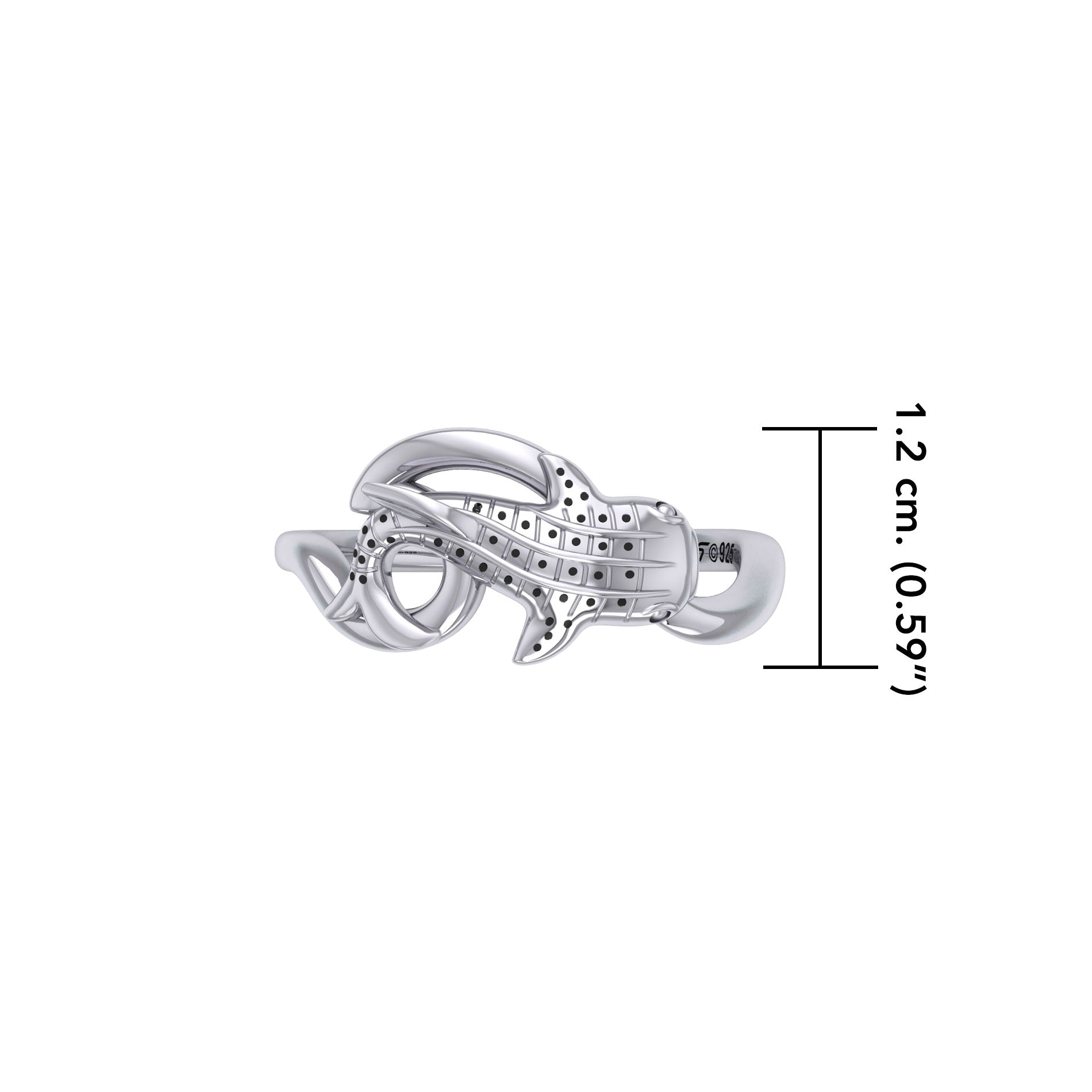 Whale Shark with Wave Silver Wrap Ring TRI2433