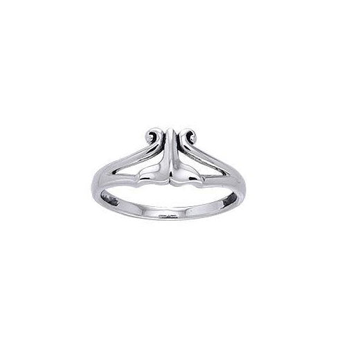 Whale Tail Sterling Silver Ring TRI387