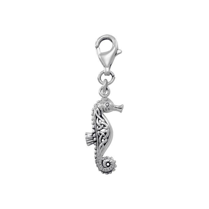 Celtic Seahorse Sterling Silver Clip Charm TWC013 - Clip Charms